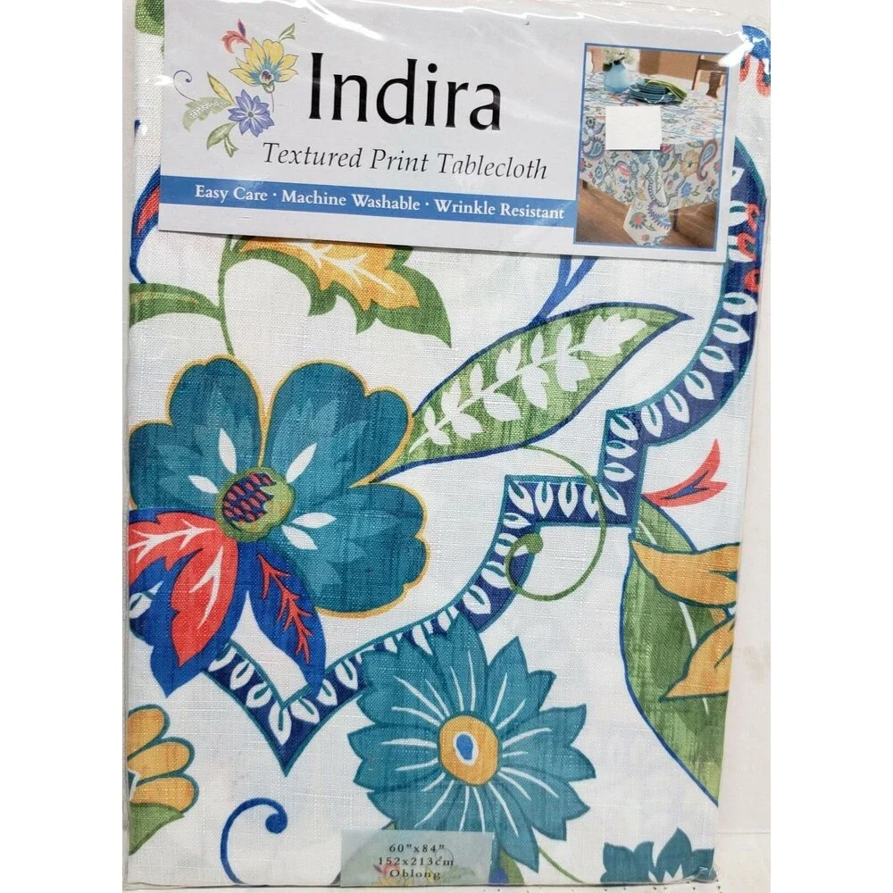 Textured Printed Fabric Tablecloth 60